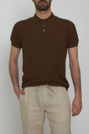 Cashmere Company men's polo in yarn