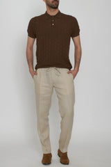Cashmere Company men's polo in yarn