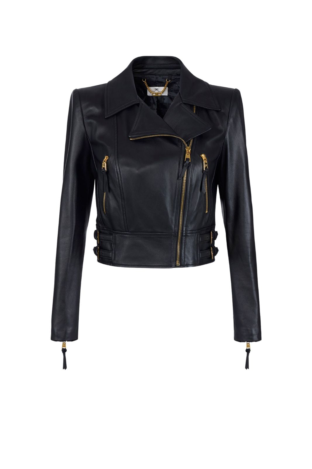 Elisabetta Franchi Biker Donna in pelle con rever