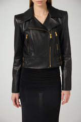 Elisabetta Franchi Biker Donna in pelle con rever