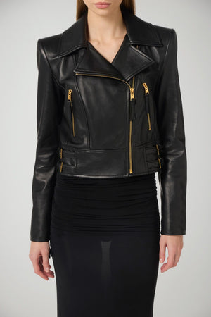 Elisabetta Franchi Biker Donna in pelle con rever