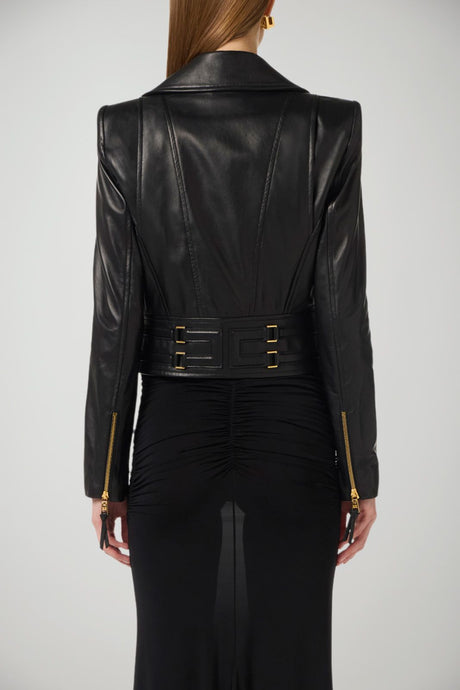 Elisabetta Franchi Biker Donna in pelle con rever