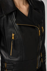 Elisabetta Franchi Biker Donna in pelle con rever