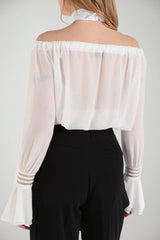 Elisabetta Franchi Camicia Donna cropped in chiffon