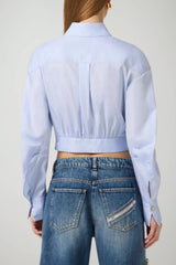 Elisabetta Franchi Camicia Donna in popeline con pieghe in vita