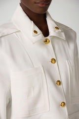 Elisabetta Franchi Giacca Donna in gabardina con bottoni gioiello