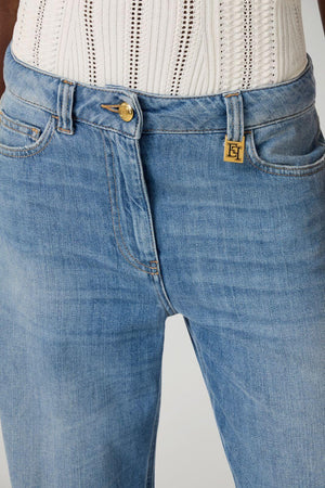 Elisabetta Franchi Jeans Donna vita bassa a palazzo