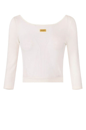 Elisabetta Franchi Maglia Donna traforata con maniche a 3/4