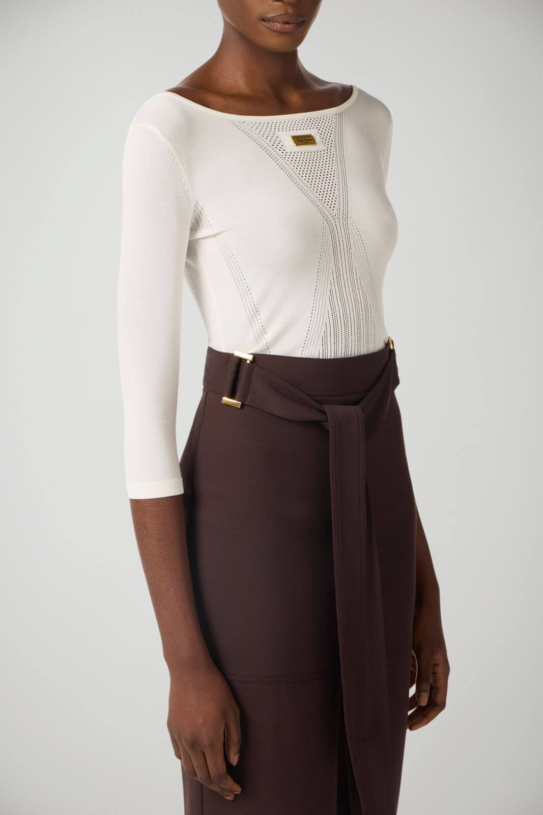 Elisabetta Franchi Maglia Donna traforata con maniche a 3/4