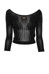 Elisabetta Franchi Maglia Donna traforata con maniche a 3/4