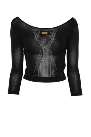 Elisabetta Franchi Maglia Donna traforata con maniche a 3/4