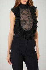 Elisabetta Franchi Blusa Donna in georgette e pizzo