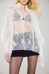 Elisabetta Franchi Blusa Donna in pizzo con rouches