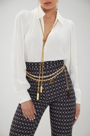 Blusa da donna Elisabetta Franchi con catena e charms fronte 1