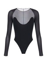 Elisabetta Franchi Body Donna in jersey stretch e tulle