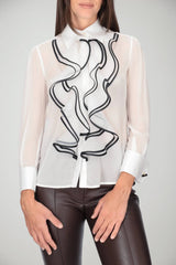 Elisabetta Franchi Camicia Donna in georgette con rouches