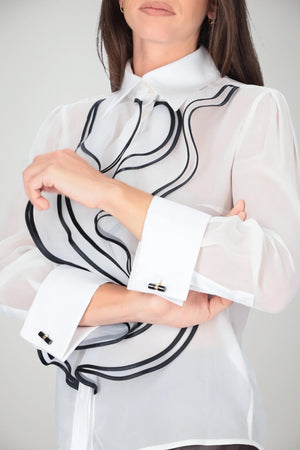 Elisabetta Franchi Camicia Donna in georgette con rouches