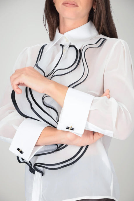 Elisabetta Franchi Camicia Donna in georgette con rouches