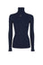 Elisabetta Franchi Dolcevita Donna a costine con placca logo / Blu Notte