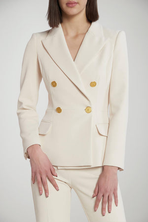 Giacca da donna Elisabetta Franchi doppiopetto in crepe fronte 1
