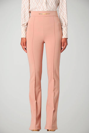 Pantaloni donna Elisabetta Franchi a palazzo con morsetto fronte 1