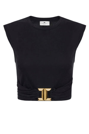 Elisabetta Franchi Women's Sleeveless T-Shirt with Jewel