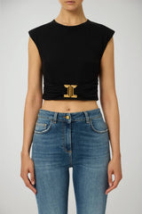 Elisabetta Franchi Women's Sleeveless T-Shirt with Jewel