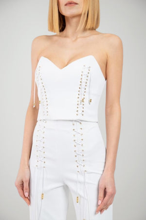 Top Donna Elisabetta Franchi con laccetti fronte 1