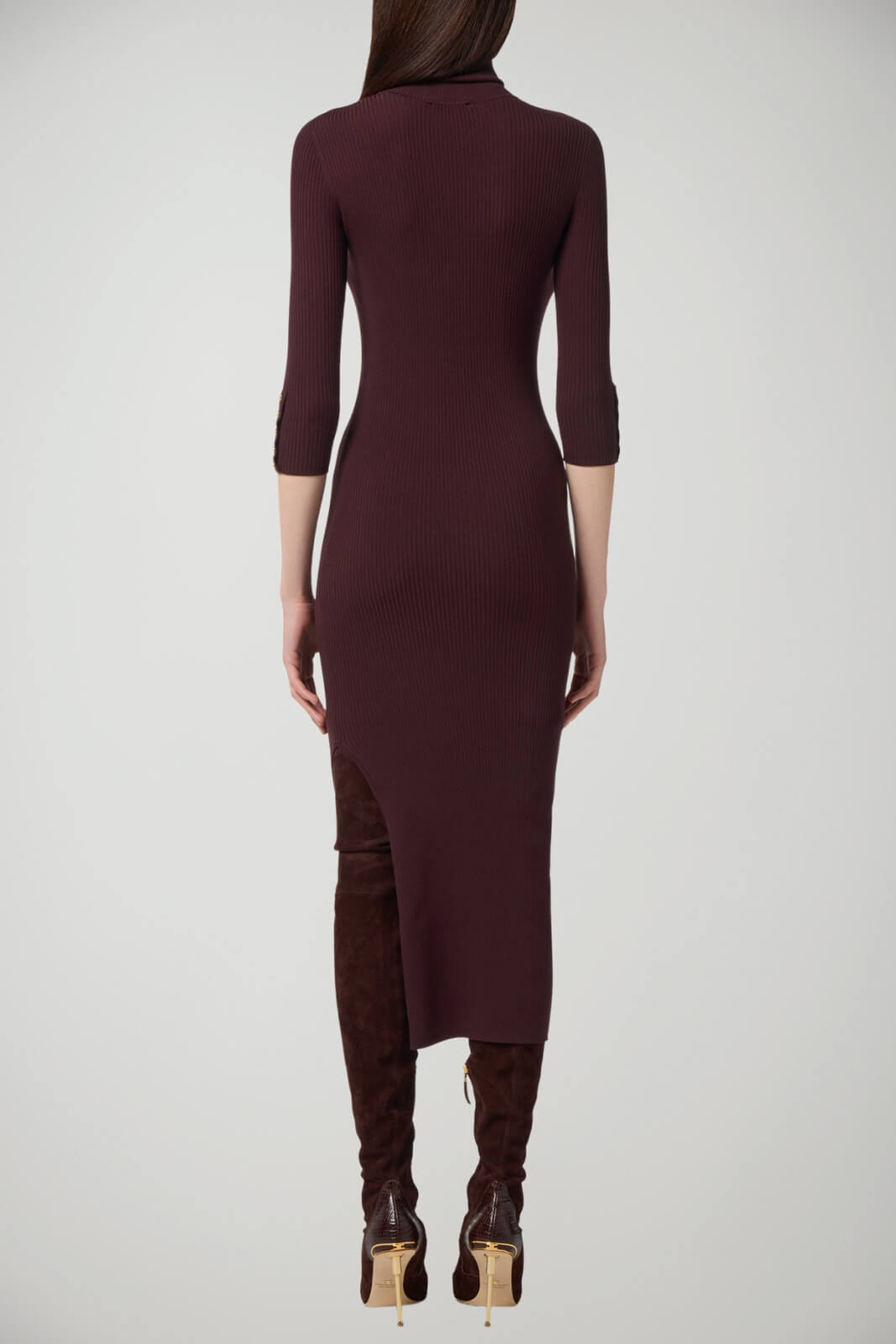 Abito da donna Elisabetta Franchi in maglia collo a dolcevita retro