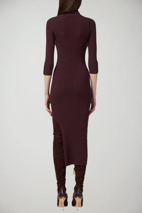 Abito da donna Elisabetta Franchi in maglia collo a dolcevita retro