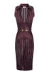 Abito donna Elisabetta Franchi smanicato in maglia laminata e scollo a V fronte