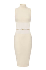 Abito da donna smanicato Elisabetta Franchi in maglia con cintura fronte