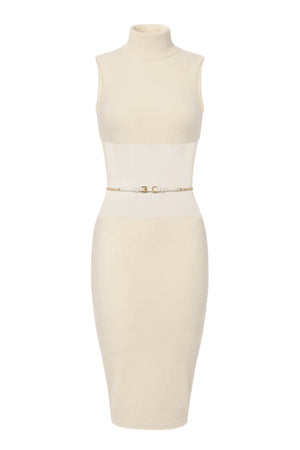 Abito da donna smanicato Elisabetta Franchi in maglia con cintura fronte