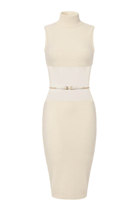 Abito da donna smanicato Elisabetta Franchi in maglia con cintura fronte