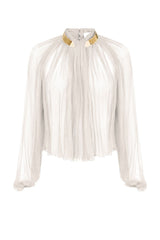 Elisabetta Franchi Blusa Donna in creponne con collo gioiello