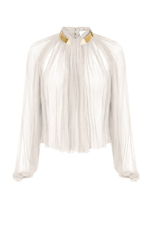 Elisabetta Franchi Blusa Donna in creponne con collo gioiello
