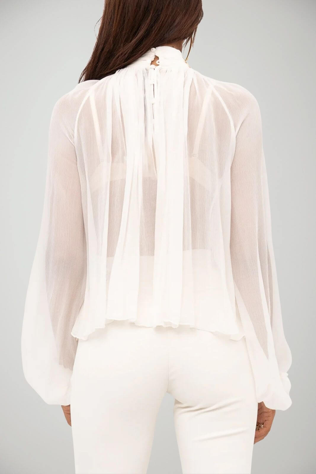 Elisabetta Franchi Blusa Donna in creponne con collo gioiello