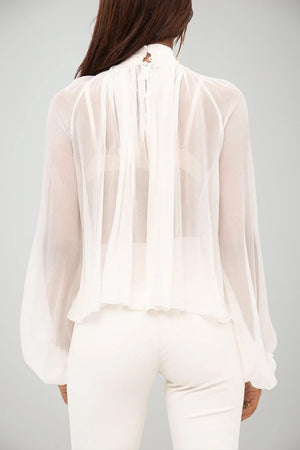 Elisabetta Franchi Blusa Donna in creponne con collo gioiello