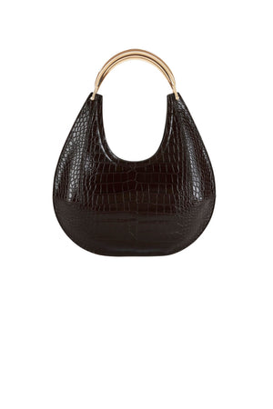 Borsa hobo da donna Elisabetta Franchi  con manico dorato e stampa cocco retro