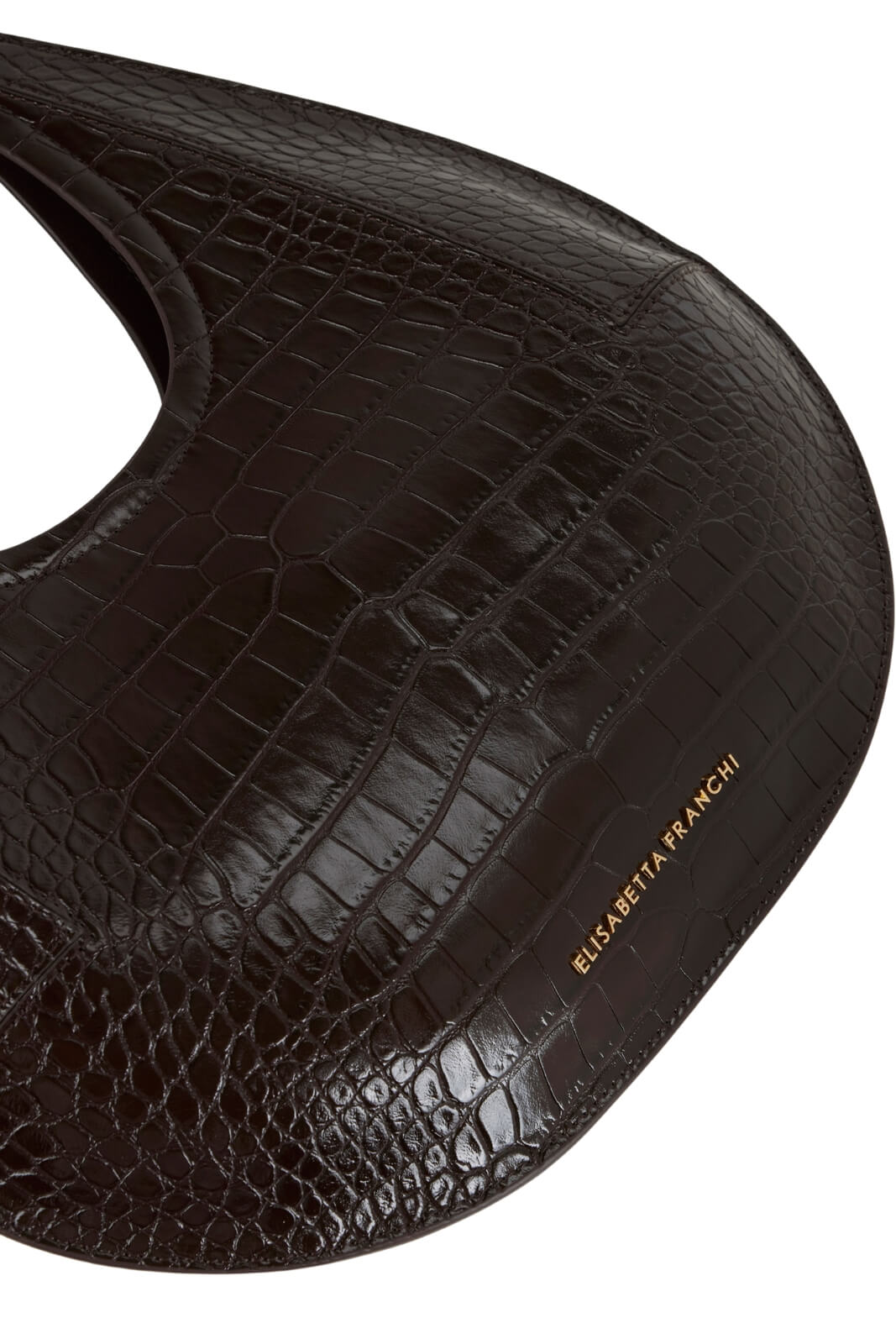 Borsa hobo da donna Elisabetta Franchi  con manico dorato e stampa cocco dettaglio