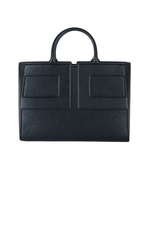 Borsa da donna Elisabetta Franchi shopper con maxi logo in ecopelle martellata retro