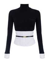 Elisabetta Franchi Women's Double-Cloth Sweater with Belt