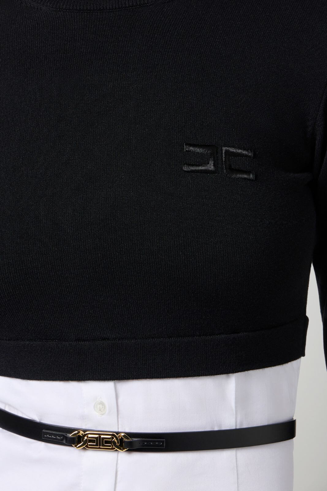 Suéter de mujer de doble tela con cinturón de Elisabetta Franchi