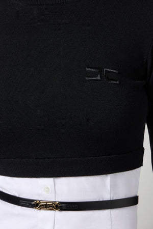 Elisabetta Franchi Women's Double-Cloth Sweater with Belt