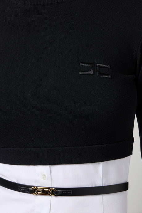 Elisabetta Franchi Women's Double-Cloth Sweater with Belt