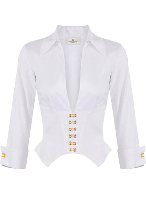 Camicia da donna Elisabetta Franchi con ganci in metallo fronte