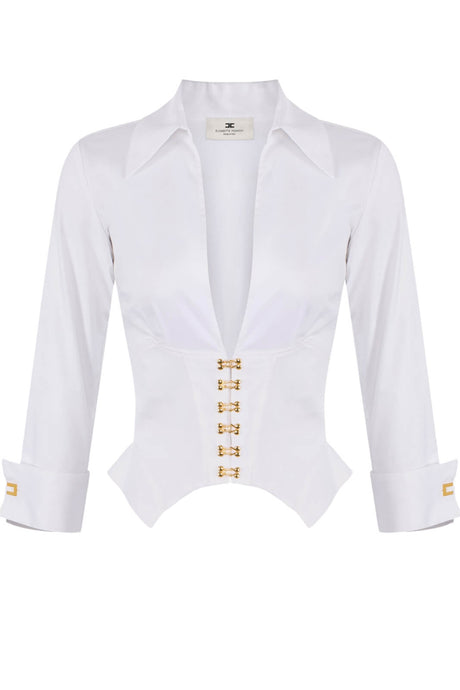 Camicia da donna Elisabetta Franchi con ganci in metallo fronte