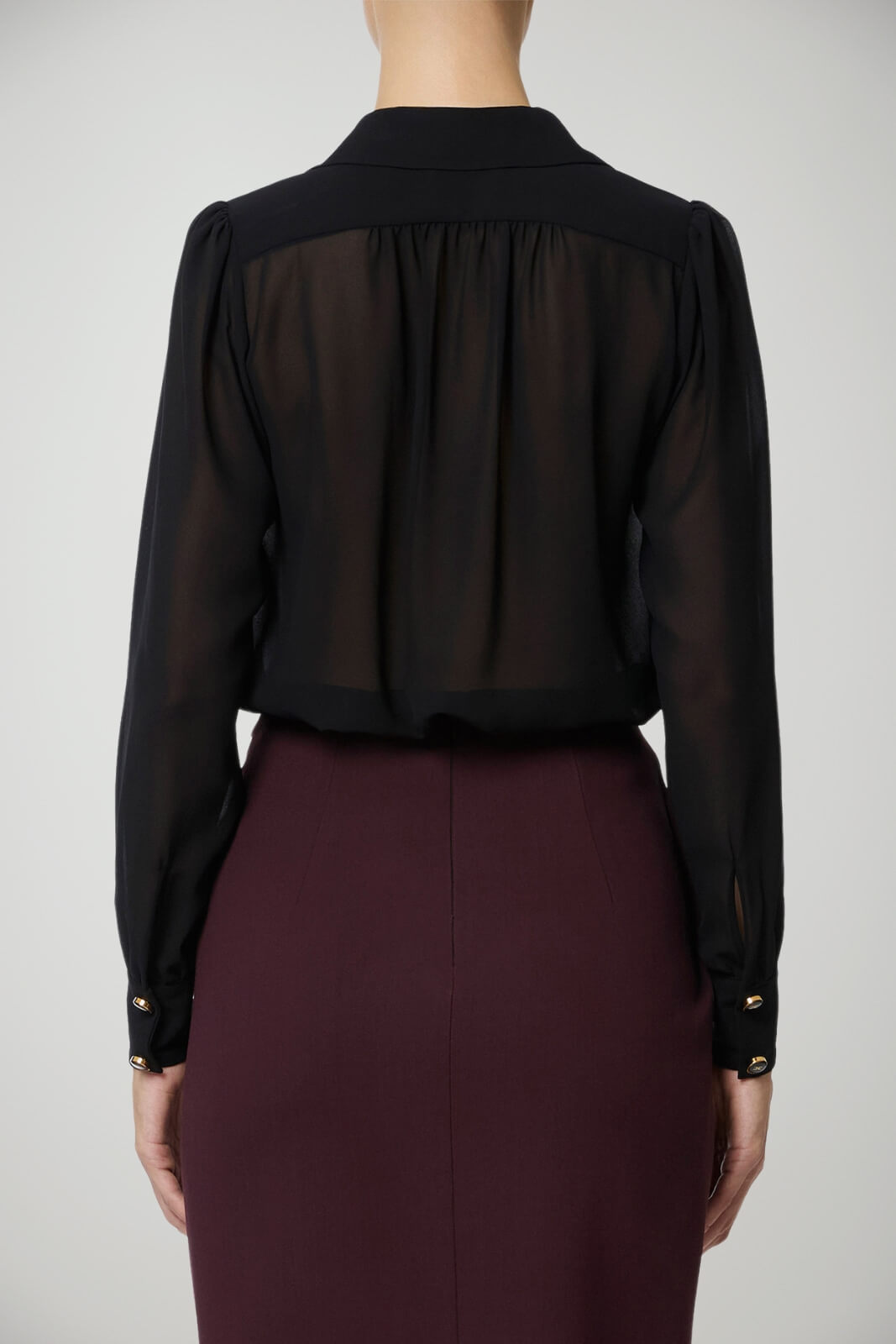 Blusa da donna Elisabetta Franchi in georgette con collana retro