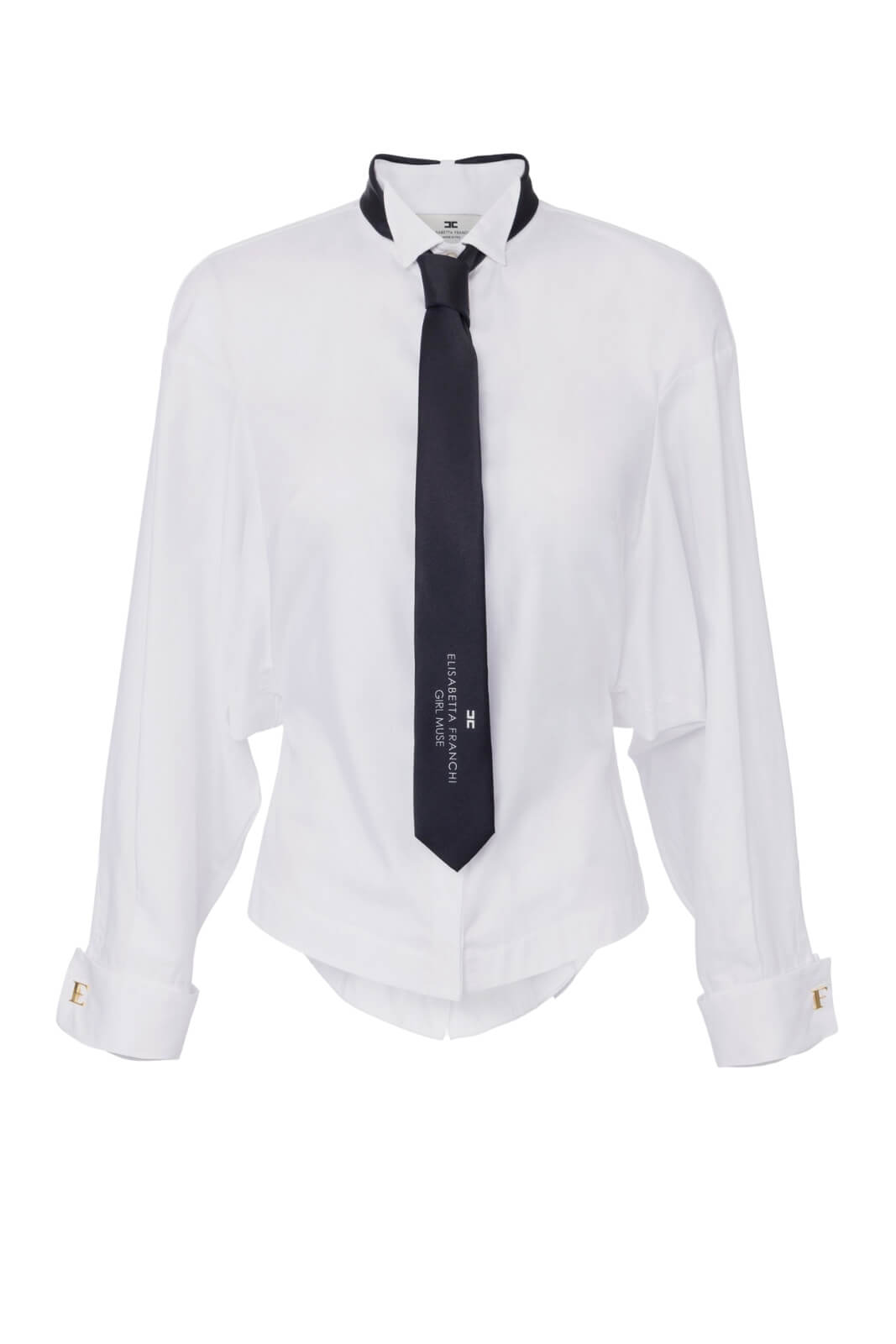 Camicia da donna Elisabetta Franchi in popeline con cravatta fronte