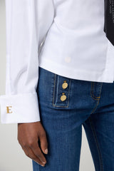 Camicia da donna Elisabetta Franchi in popeline con cravatta dettaglio